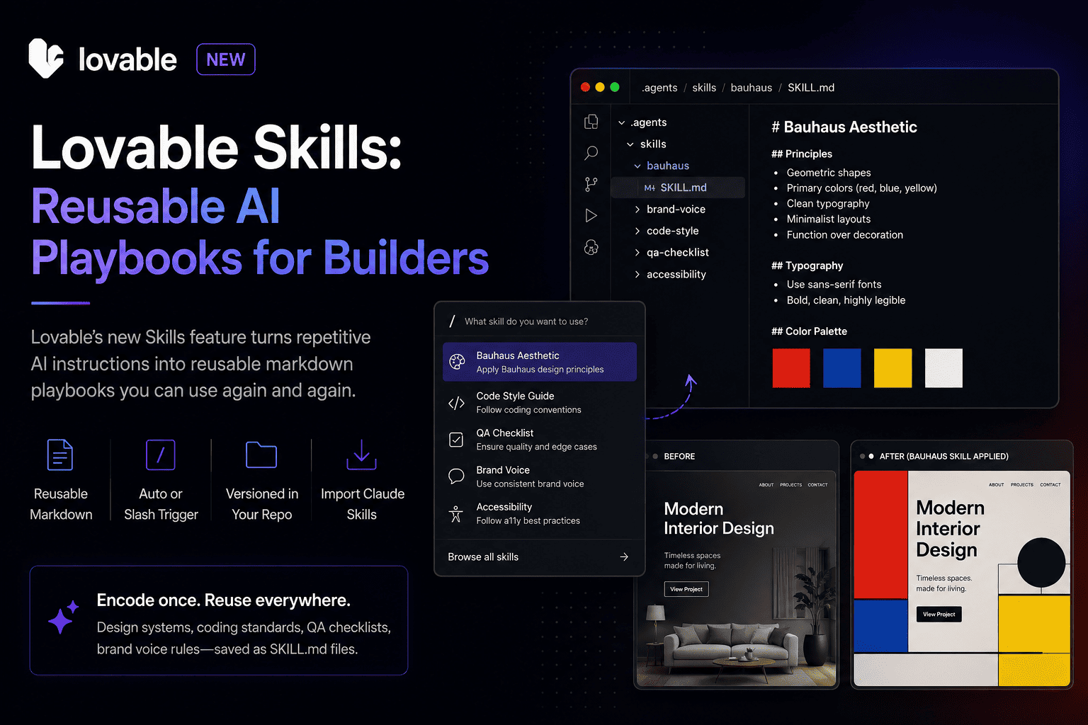 Lovable Skills: Reusable AI Playbooks for Builders - Blog post thumbnail